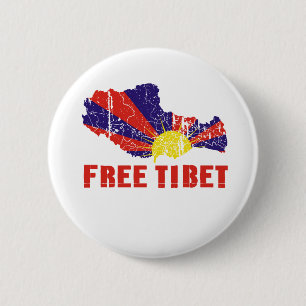 CHAPA REDONDA DE 5 CM TÍBET LIBRE/LIBERTAD TIBETANA