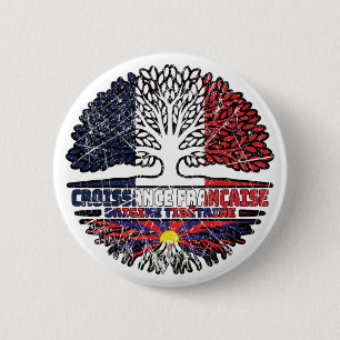 Chapa Redonda De 5 Cm Tibet Tibetano Francés Francia Raíces del árbol B