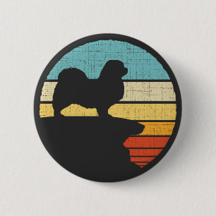 Chapa Redonda De 5 Cm Tibetano español retro venado 60 años 70 Perro ama