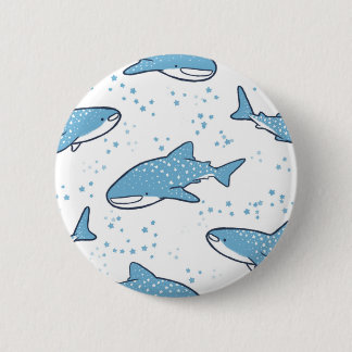 Chapa Redonda De 5 Cm Tiburón de ballena estrellado (luz)