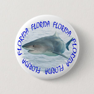 Chapa Redonda De 5 Cm Tiburón de la Florida