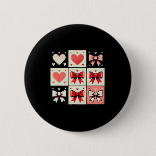 Chapa Redonda De 5 Cm Tic-tac-toe de corazones y lazos – Regalo divertid