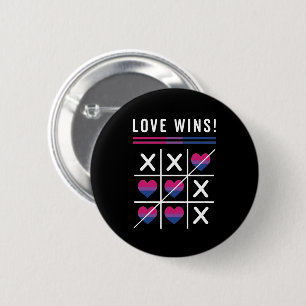 Chapa Redonda De 5 Cm Tic Tac Toe Love gana el orgullo bisexual LGBTQ