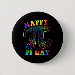 Chapa Redonda De 5 Cm Tie Dye Happy Pi Day 3.14 Math Teacher Kids Wo