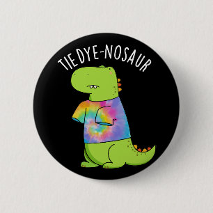 Chapa Redonda De 5 Cm Tie-dye-nosaur Dinosaurio Divertido Chiste Fondo O