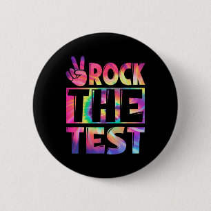 Chapa Redonda De 5 Cm Tie Dye Rock The Test Happy Testing Day Profesor L