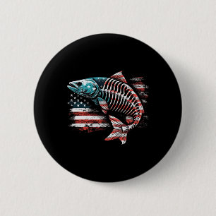 Chapa Redonda De 5 Cm Tie Dye Skeleton Salmon American 4 De Julio Pescad