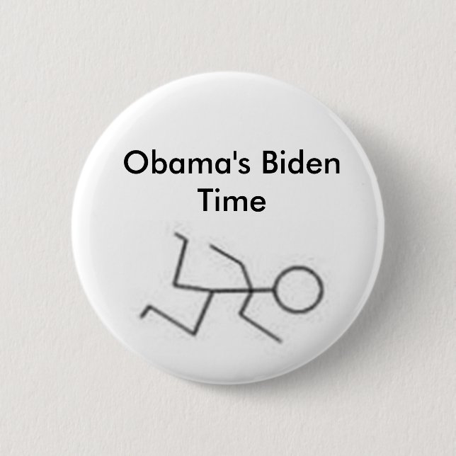 Chapa Redonda De 5 Cm Tiempo de Biden de Obama (Anverso)