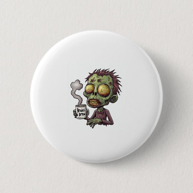 Chapa Redonda De 5 Cm Tiempo de café zombie (Anverso)