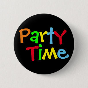 Chapa Redonda De 5 Cm Tiempo de Fiesta colorido