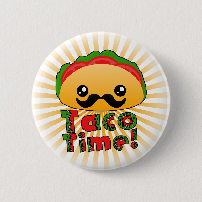 Chapa Redonda De 5 Cm Tiempo de Taco (Anverso)