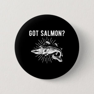 Chapa Redonda De 5 Cm Tiene salmón salmón pescado salmón pescador