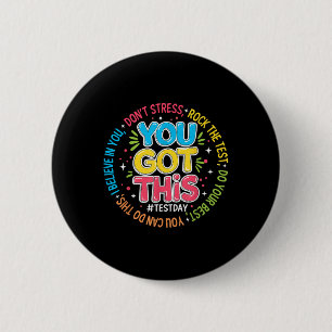 Chapa Redonda De 5 Cm Tienes este Test Day Rock the Test Teacher Testin