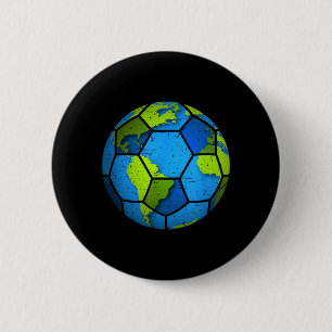 Chapa Redonda De 5 Cm Tierra Balón de Fútbol Tierra Favoritos del Día de