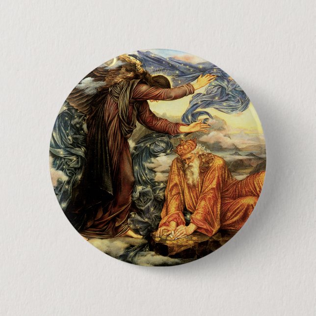 Chapa Redonda De 5 Cm Tierra de Evelyn De Morgan, arte victoriano (Anverso)