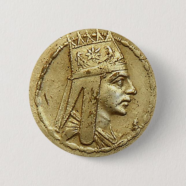 Chapa Redonda De 5 Cm Tigran el héroe grande, armenio (Anverso)