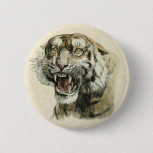 Chapa Redonda De 5 Cm Tigre colmillo