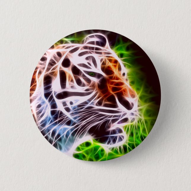 Chapa Redonda De 5 Cm Tigre Elemental (Anverso)