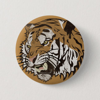 Chapa Redonda De 5 Cm Tigre enojado
