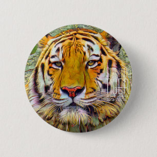 Chapa Redonda De 5 Cm Tigre siberiano [placa de estaño redondo]