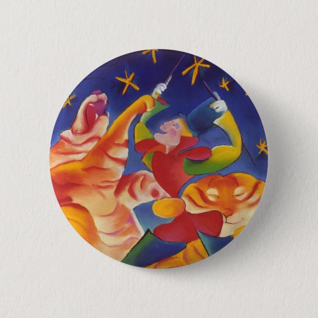 Chapa Redonda De 5 Cm Tigres del circo (Anverso)