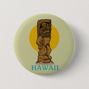 Chapa Redonda De 5 Cm Tiki de Hawái