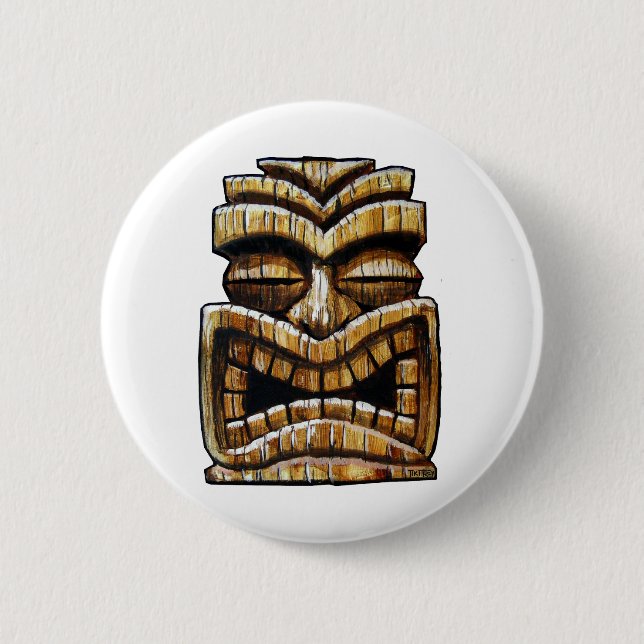 Chapa Redonda De 5 Cm Tiki Man (Anverso)