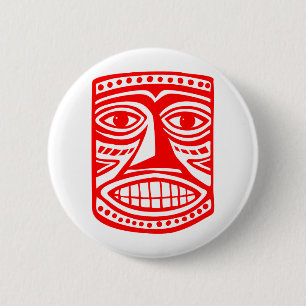 Chapa Redonda De 5 Cm Tiki Toby - Rojo