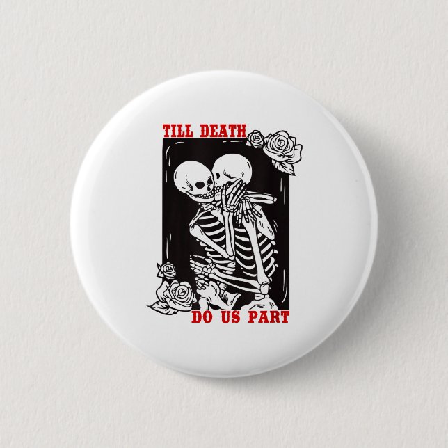 Chapa Redonda De 5 Cm Till Death Do Us Part Wedding Skeleton Couple Vale (Anverso)