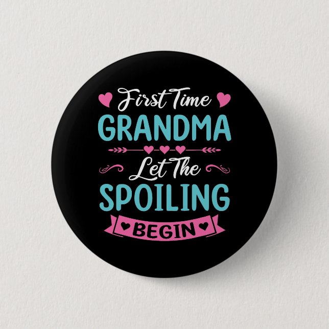 Chapa Redonda De 5 Cm Time Grandma New Grandma Ba (Anverso)