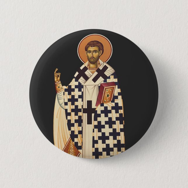 Chapa Redonda De 5 Cm Timothy, el primer obispo cristiano de los efes (Anverso)