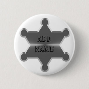 Chapa Redonda De 5 Cm Tin Star Sheriff