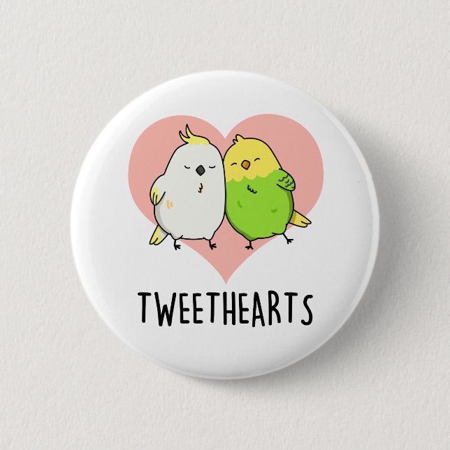 Chapa Redonda De 5 Cm Tinearts Funny Love Birds Pun (Anverso)
