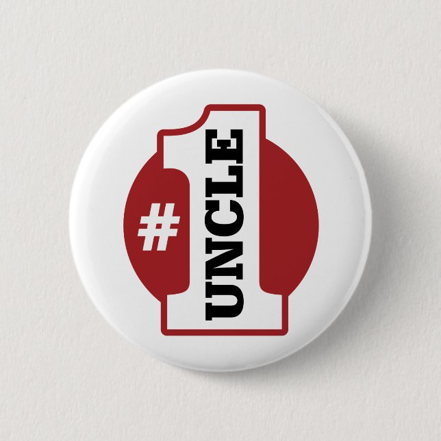 Chapa Redonda De 5 Cm Tío del número 1 (Anverso)