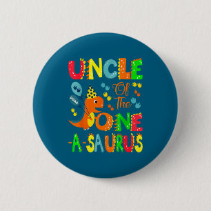 Chapa Redonda De 5 Cm Tío del One-a-saurus cumpleaños 1er niño Dinosau