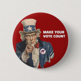 Chapa Redonda De 5 Cm Tío Sam