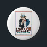 Chapa Redonda De 5 Cm ¡Tío Sam "le quiero! "<br><div class="desc">" Le quiero" poster de reclutamiento del tío Sam de James Montgomery Flagg,  1917</div>