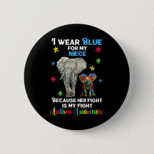 Chapa Redonda De 5 Cm Tío tía Autismo Conciencia