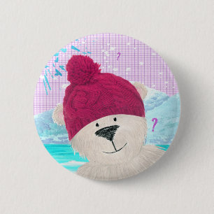 Chapa Redonda De 5 Cm Tipo del oso polar