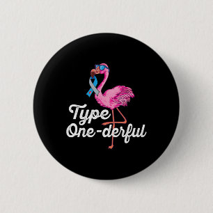 Chapa Redonda De 5 Cm Tipo Maravilloso Cuato Flamingo Tipo 1 Diabetes Co