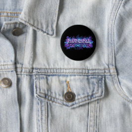 Chapa Redonda De 5 Cm Tipografía Cyberpunk de la Pasión – Palabra Modern