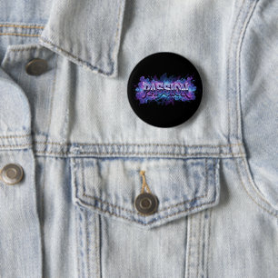 Chapa Redonda De 5 Cm Tipografía Cyberpunk de la Pasión – Palabra Modern