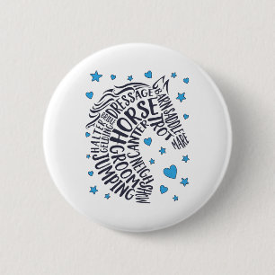 Chapa Redonda De 5 Cm Tipografía de caballo Palabra Chicas de arte Cabal