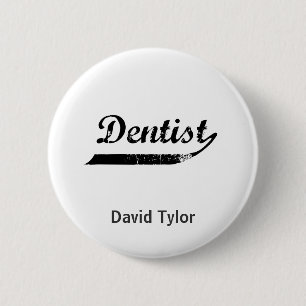 Chapa Redonda De 5 Cm Tipografía de dentista