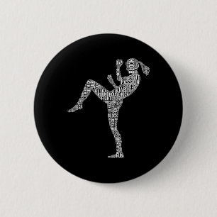 Chapa Redonda De 5 Cm Tipografía de Kickboxer - Arreglo marcial mixto de