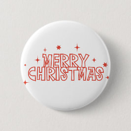 Chapa Redonda De 5 Cm Tipografía Retro Feliz Navidad
