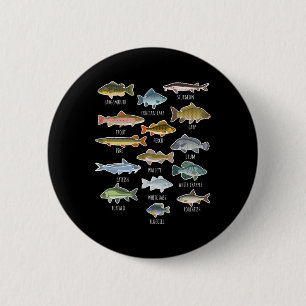 Chapa Redonda De 5 Cm Tipos de especies de peces de agua dulce Pesca 
