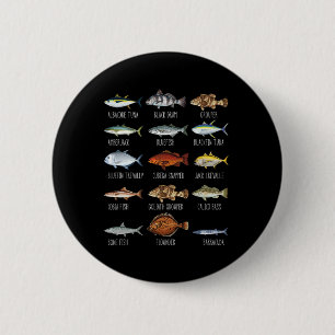 Chapa Redonda De 5 Cm Tipos De Especies De Pescado De Agua Salada Biolog