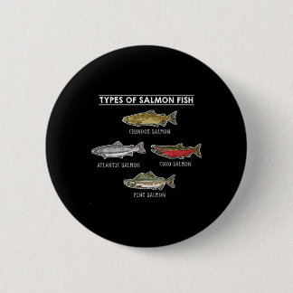Chapa Redonda De 5 Cm Tipos de pescado salmón para la pesca de salmón
