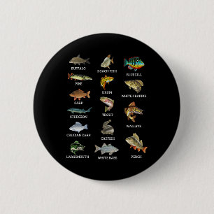 Chapa Redonda De 5 Cm Tipos De Pescador De Especies De Pescado De Agua D